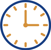 blue and gold clock icon