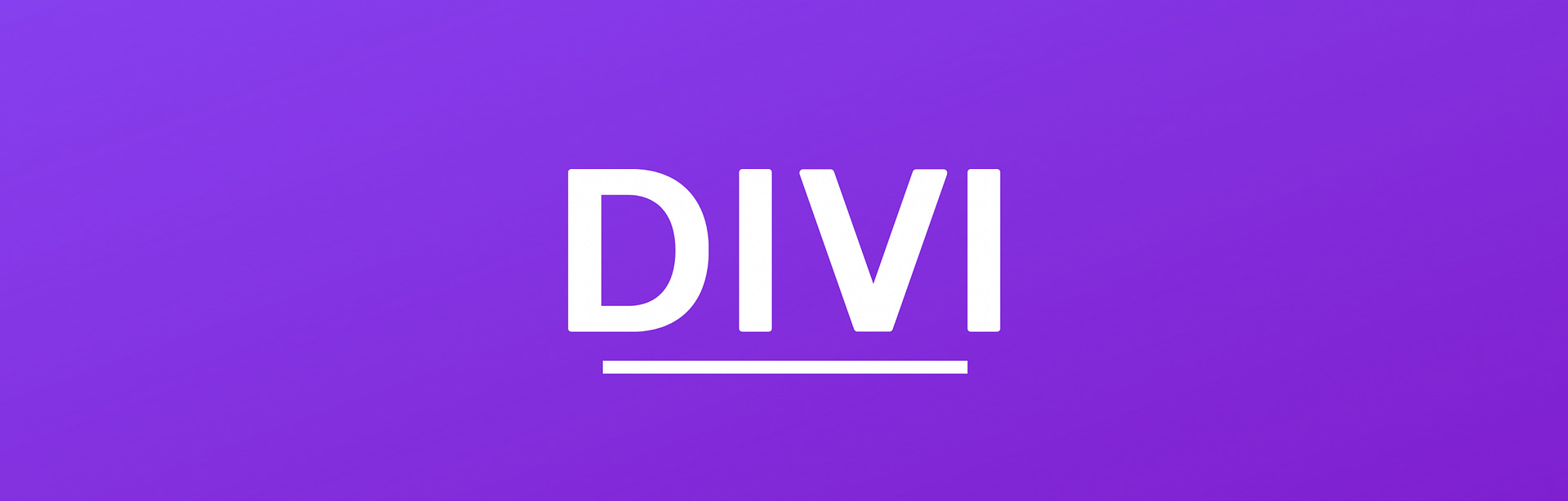 divi banner in white text and purple gradient background