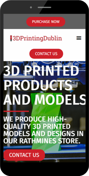 3d printing store mobile web design